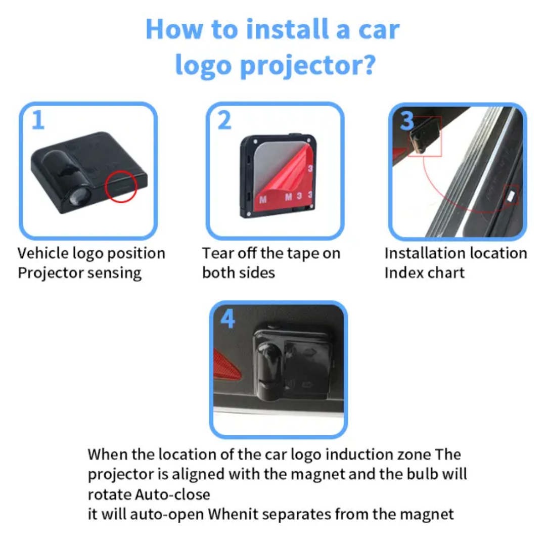 Car Logo Projector Light ( Pack of 2Pcs )