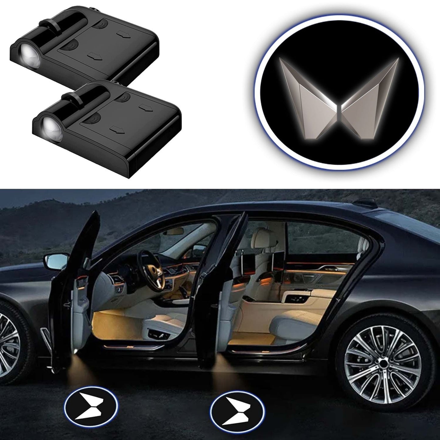 Car Logo Projector Light ( Pack of 2Pcs )