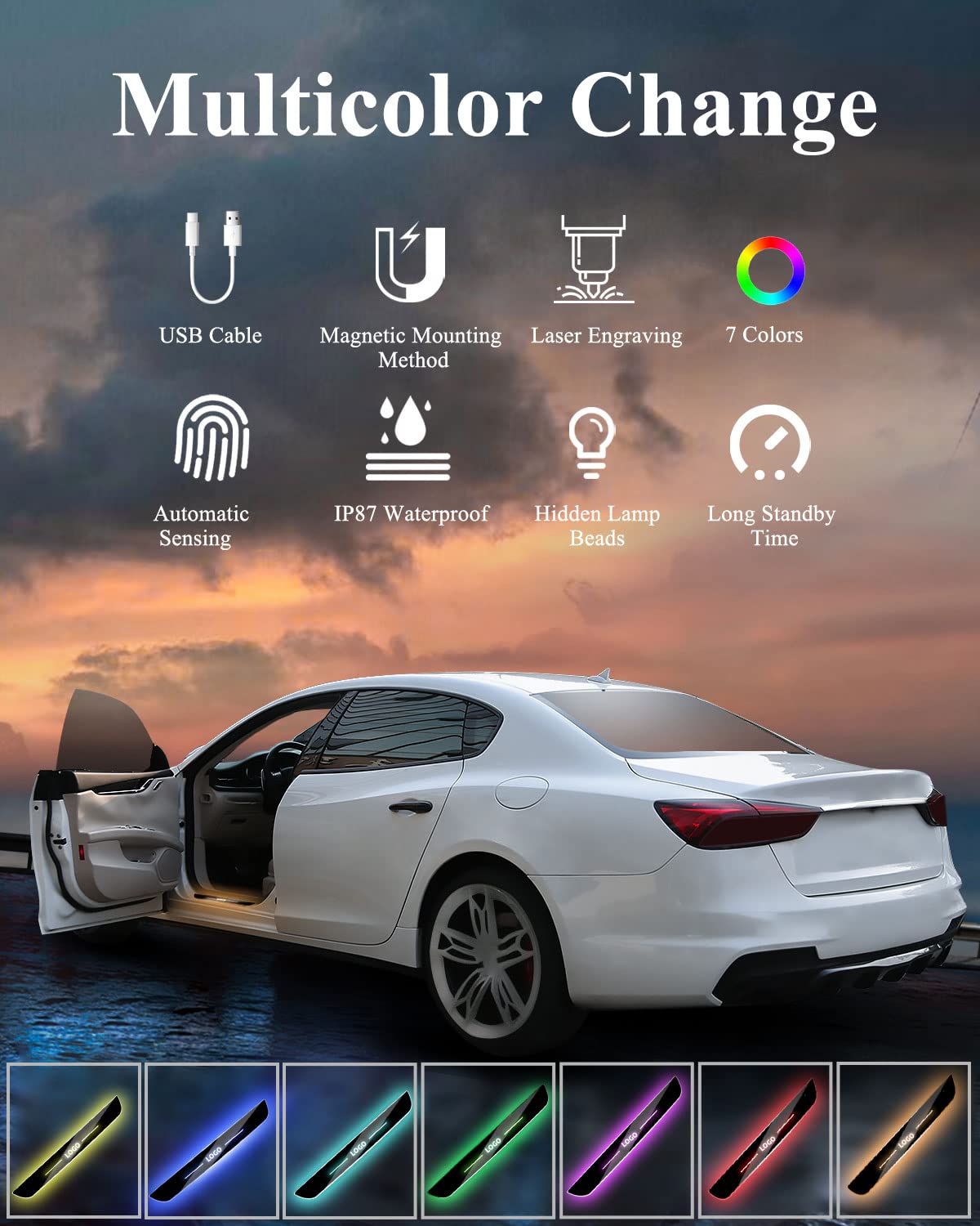 Custom Car Door Sill Lights (All Four Doors) wireless
