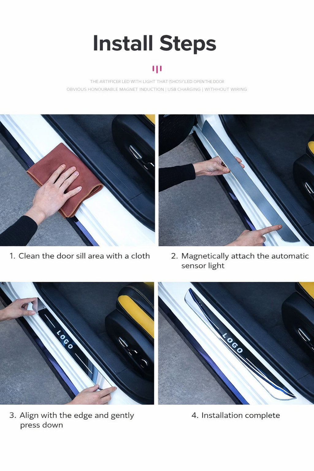Custom Car Door Sill Lights (All Four Doors) wireless